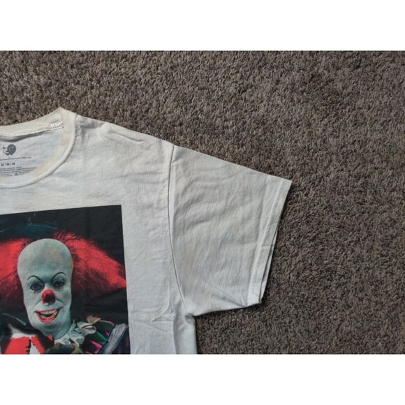 IT The Movie Shirt Adult Mens Medium White Red Evil Clown Short Sleeve - Picture 5 of 16